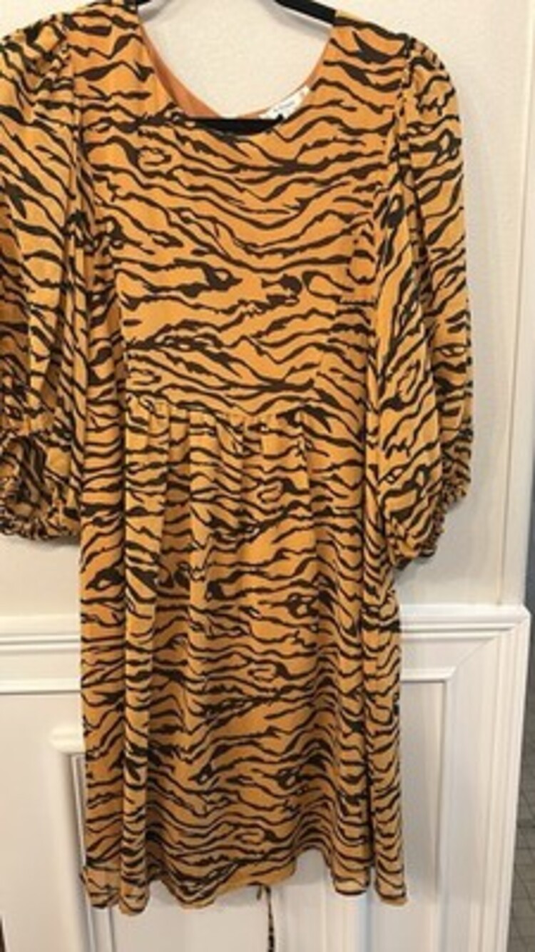 Tiger stripe dress by L Love in size Large.